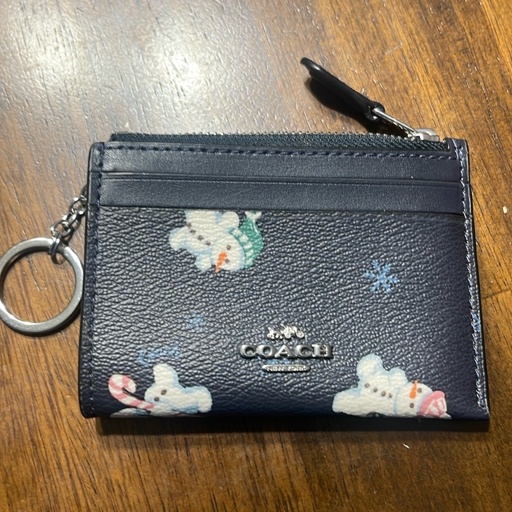 Coach snowman key chain wallet
